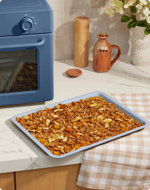 Almond and Fruit Granola on blue large wonder oven non toxic air fryer toaster oven tray