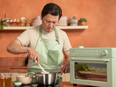 kenji lopez cooking with green toaster oven